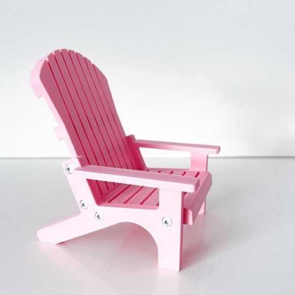 Miniature Adirondack Chair Pale Pink For 12” Barbie Integrity Fashion Dolls 1:6 - Picture 2 of 5
